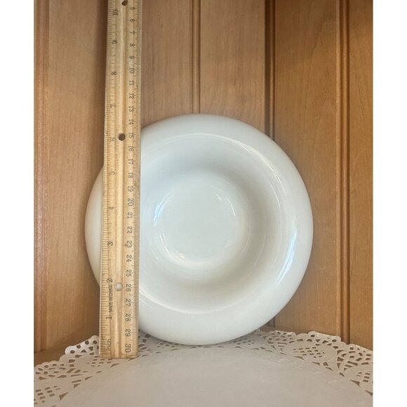 Vintage Haeger 5136 White Ceramic Rolled Edge Bowl Console Ceramic Dish - Picture 2 of 4
